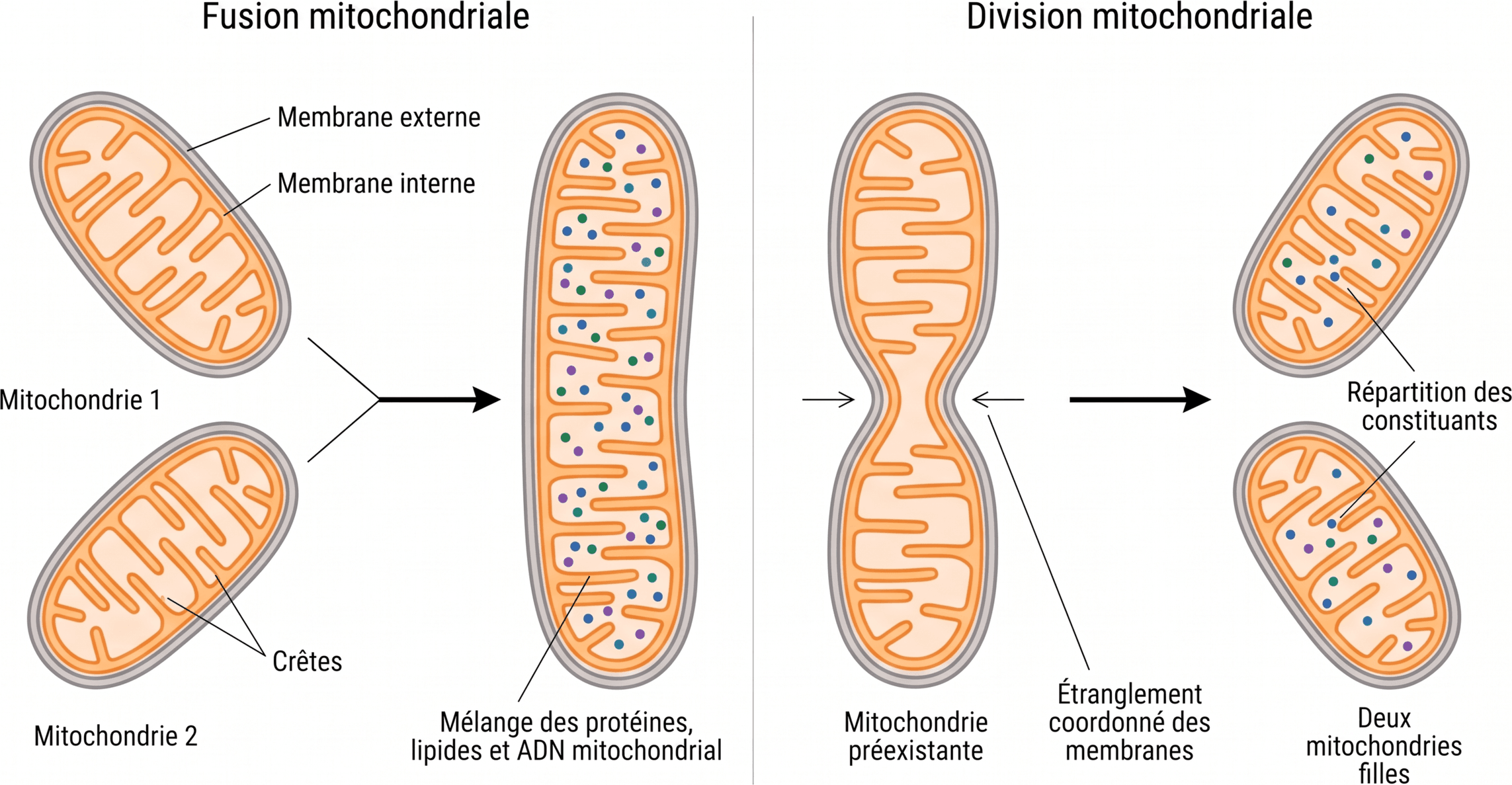 Fusion et division du réseau mitochondrial