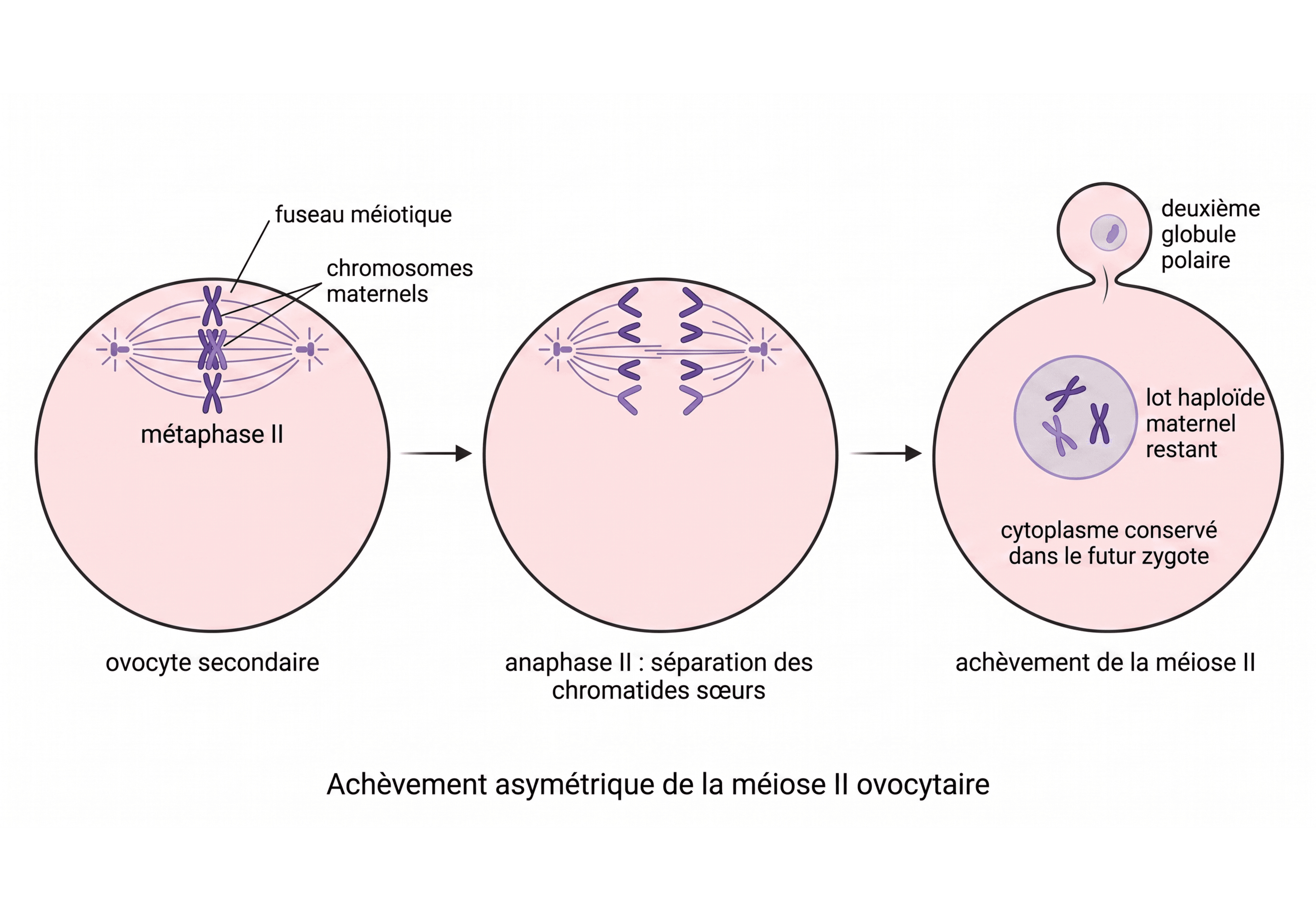 Achèvement asymétrique de la méiose II ovocytaire