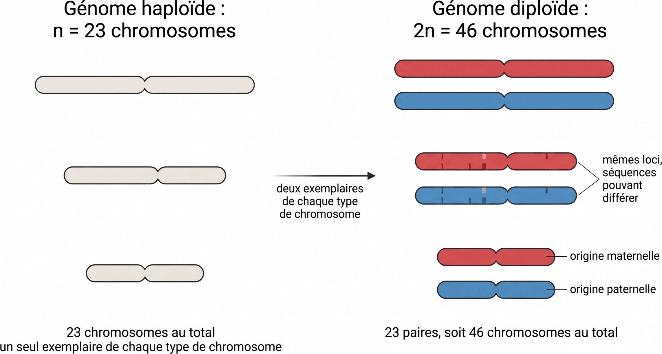 Du génome haploïde au génome diploïde